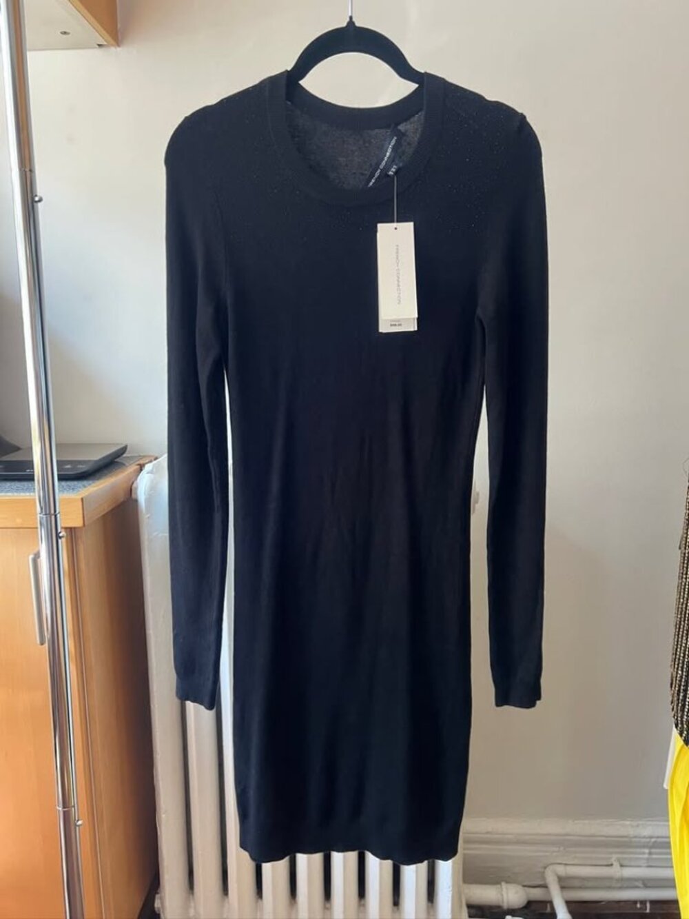 French Connection Thin Knit Body Con Dress with Beadwork - Brand New With Tags